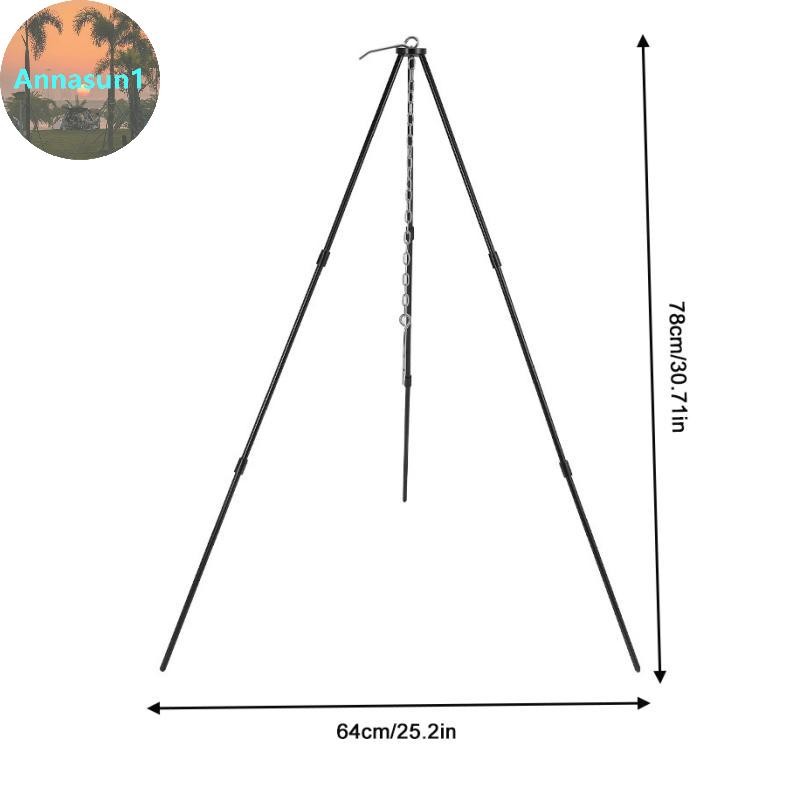 Annasun Camping Campfire ขาตั้งกล้องปรับหม้อเครื่องครัวกลางแจ้งปิคนิคทําอาหารหม้อย่างแร็คอลูมิเนียมขาตั้งกล้อง TH - รูปที่ 3