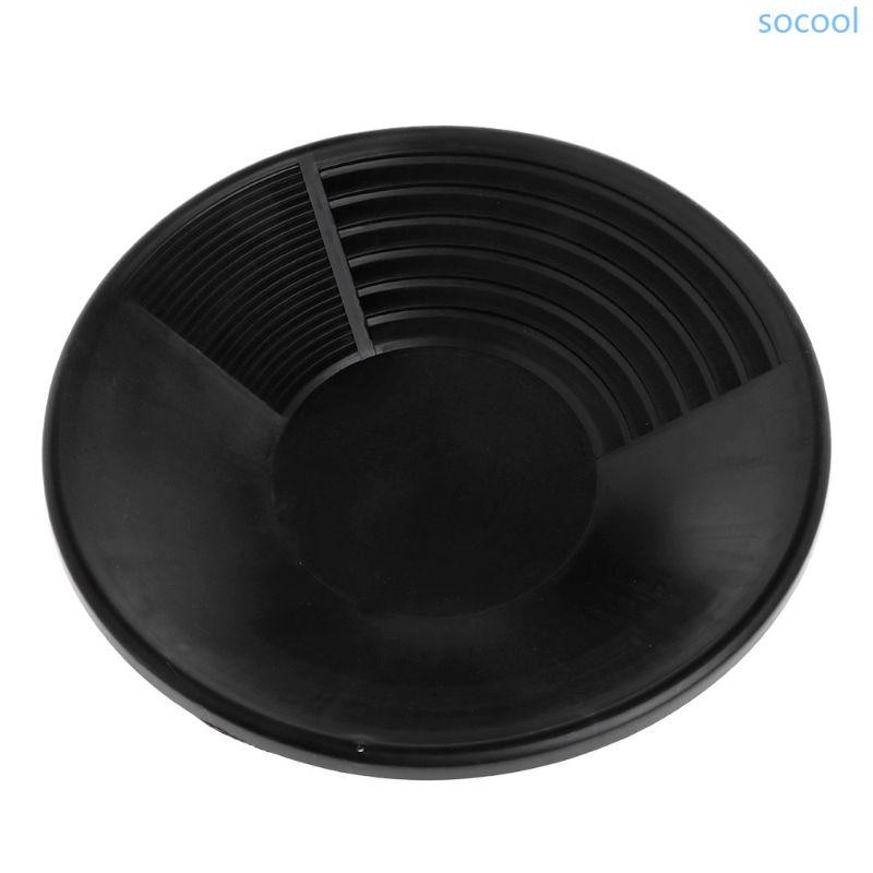 Soc* กระทะพกพา Double Riffle Gold Pan Polypropylene Panning Gold Washing Pan