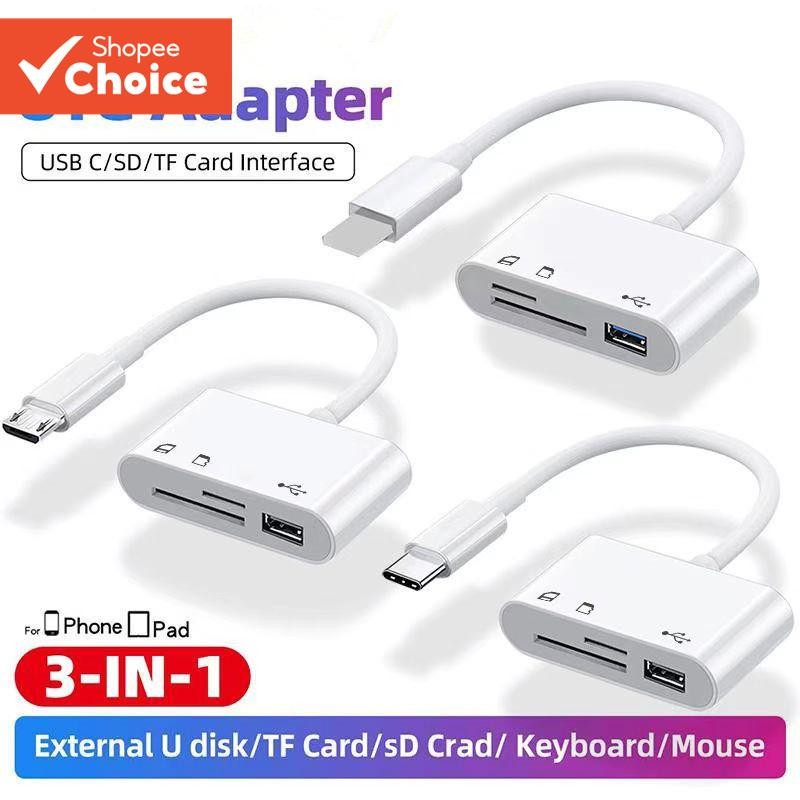 เครื่องอ่านการ์ดสําหรับ iPhone Lightng ถึง MicroSD TF USB สําหรับ iPad MacBook แล็ปท็อป Galaxy ไม่ต้องใช้แอพ