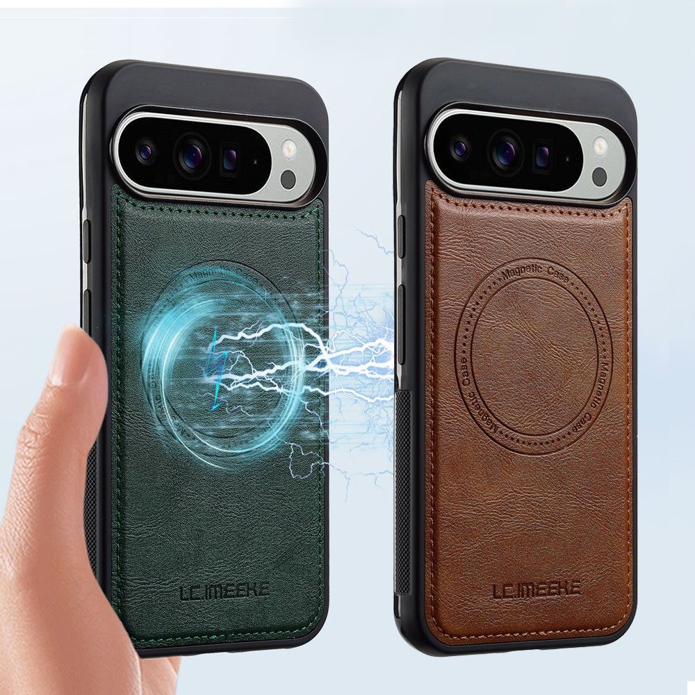 เคสแม่เหล็ก Google Pixel 9 Pro XL เคส Pixel9 Pro รวมทุกอย่างฝาครอบโทรศัพท์หนัง PU