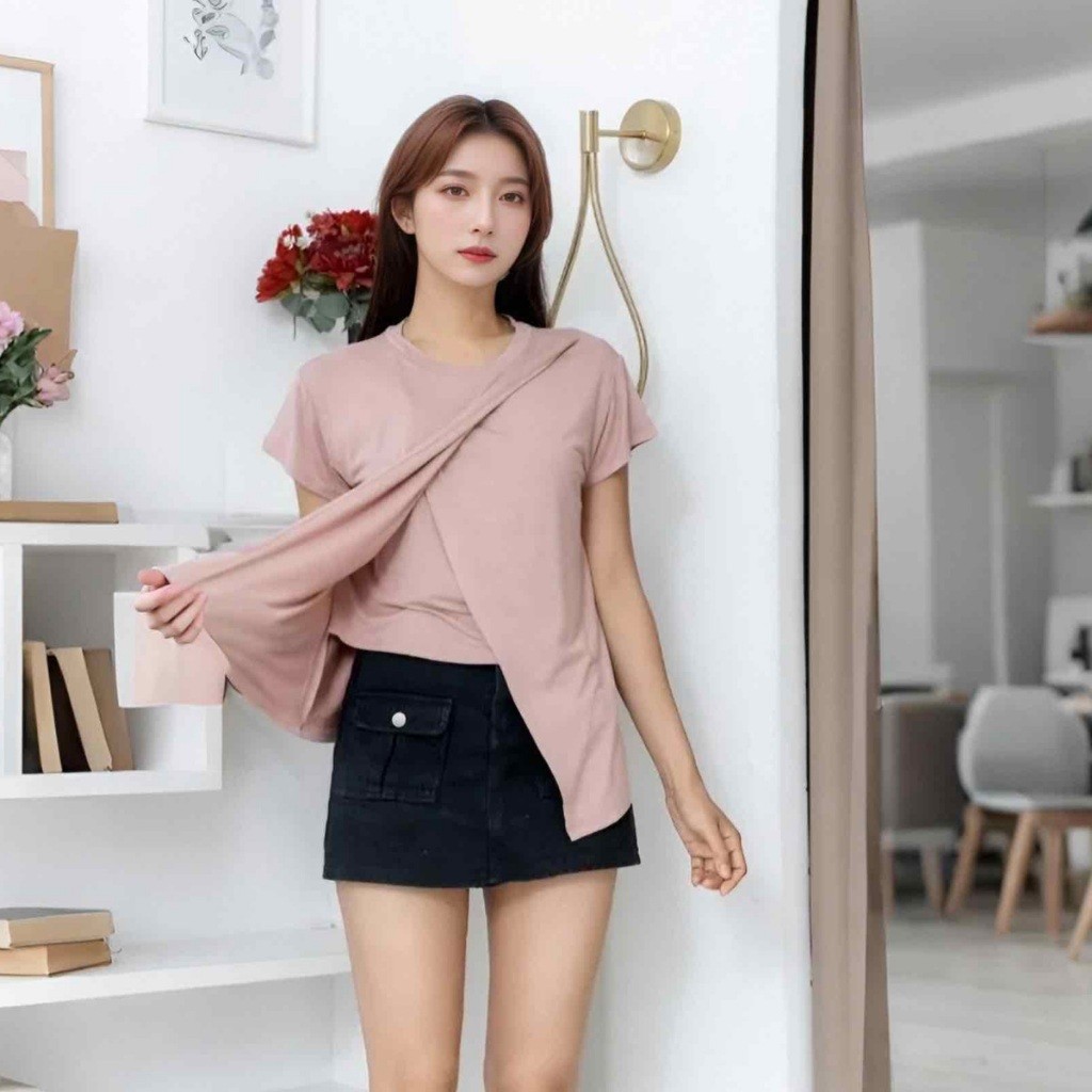 เสื้อให้นมแฟชั่น ผ้าคอตตอนนุ่ม ใส่แล้วไม่อึดอัด - รูปที่ 4