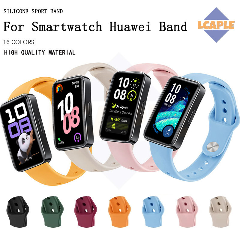 สายยางซิลิโคนอ่อนกีฬา for Huawei Band 10 9 8 NFC สายรัดข้อมือซิลิโคนเปลี่ยนสายรัดข้อมืออุปกรณ์เสริม for Huawei Band 10