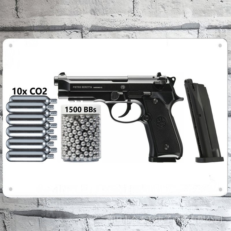 ใหม่ retro 2026 beretta m92 a1 - full-auto blowback .177 co2 bb air gun - 310 fps wall tin sign โปสเ