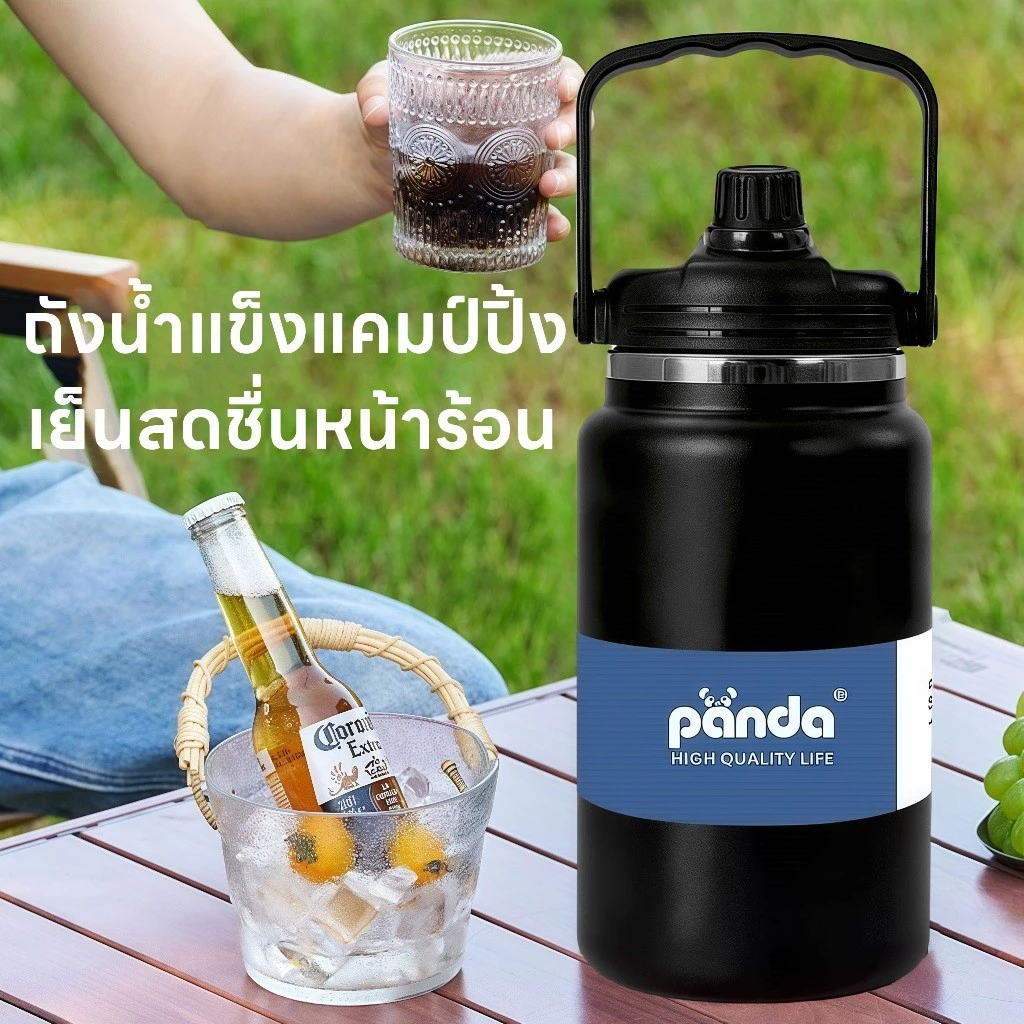 กระติกน้ำสแตนเลส ขวดน้ำ 4L/4000ml แก้วน้ำเก็บความเย็น การเก็บรักษาความร้อนอย่างต่อเนื่อง