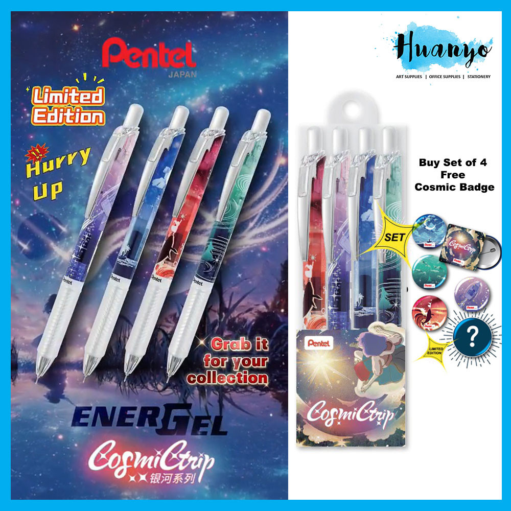 Pentel Energel Galaxy Cosmic Ctrip Retractable Gel Pen 0.5MM Black Ink [Limited Edition] (Per PCS & 