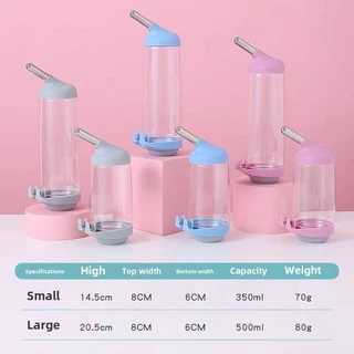 ขวดน้ำอัตโนมัติแขวนกรง 500ml สำหรับแมว หมา หนูแฮมสเตอร์ สัตว์เลี้ยงขนาดเล็ก ทนทาน ไม่รั่ว ใช้ในกรง