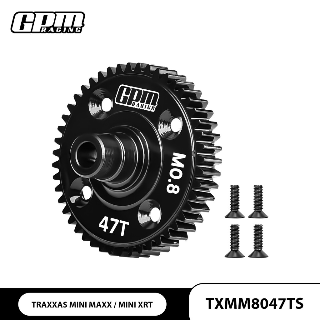 GPM เหล็กคาร์บอน 47T ศูนย์ Diff Spur Gear 0.8M,32P TRAXXAS Mini Maxx / Mini XRT