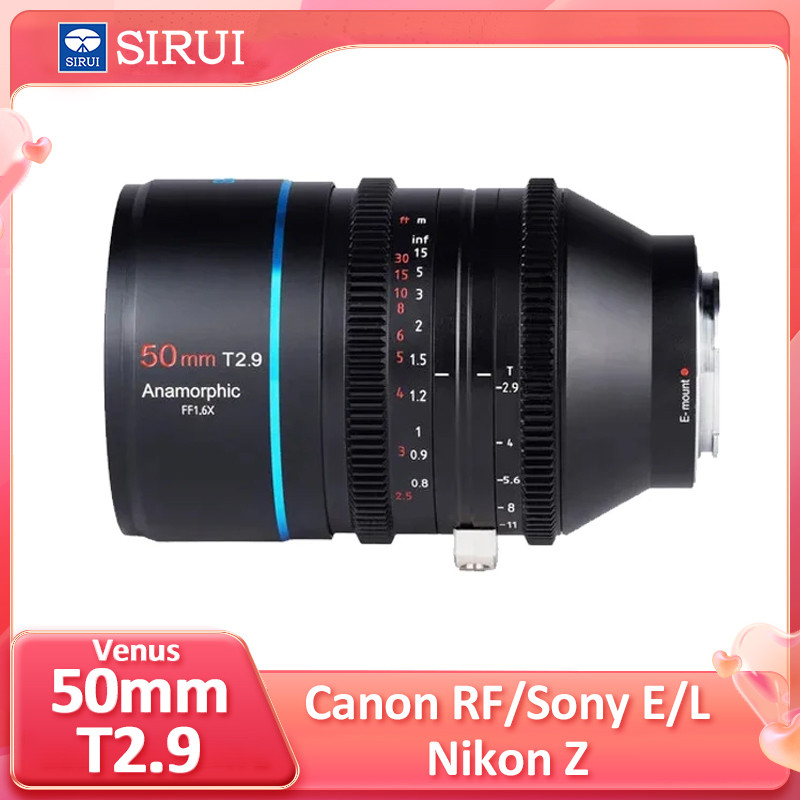SIRUI Venus 50mm T2.9 1.6x กรอบ Anamorphic Cine เลนส์วิดีโอสําหรับ Sony E FX6 A7M4 A7S3 Nikon Z9 Can