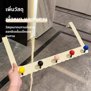 ตะขอแขวนหลังประตูเหล็ก ไม่ต้องเจาะ แถวเดียว แขวนเสื้อผ้า ห้องนอน
