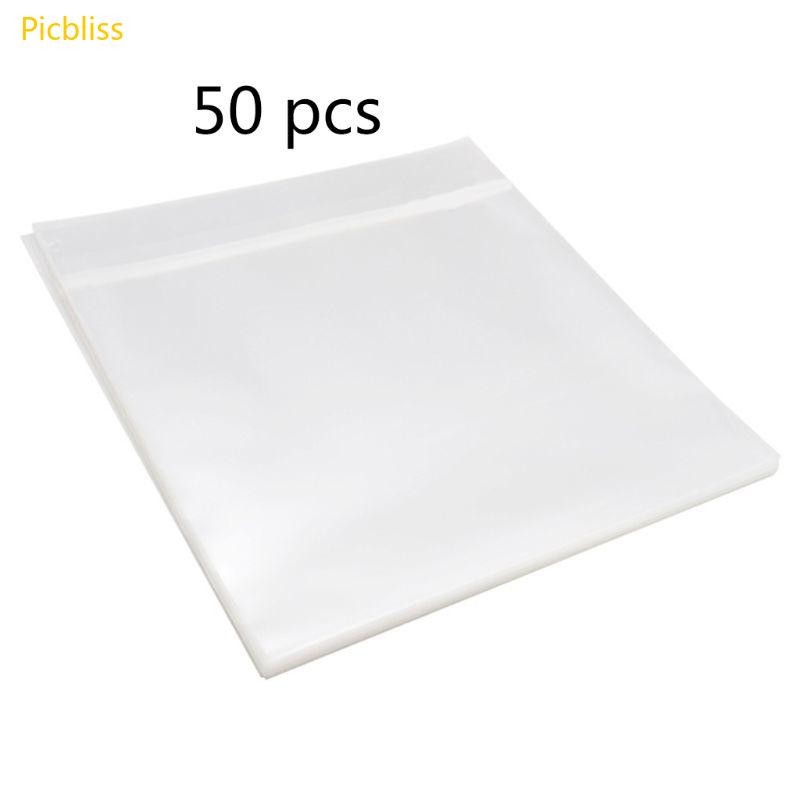 Picbliss Vinyl Record Outer Sleeves 50 Pack 12 สําหรับ LP Clear Record Cover สําหรับการป้องกัน