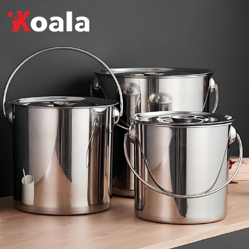 KOALA ถังซุปสแตนเลส หม้อต้มทรงสูง หม้อมีหู หม้อต้ม หม้อต้มสแตนเลสหนาใหญ่ หม้อทรงสูง หม้อน้ำซุป หม้อต้มอาหาร ขนาดสูง ใช้ั