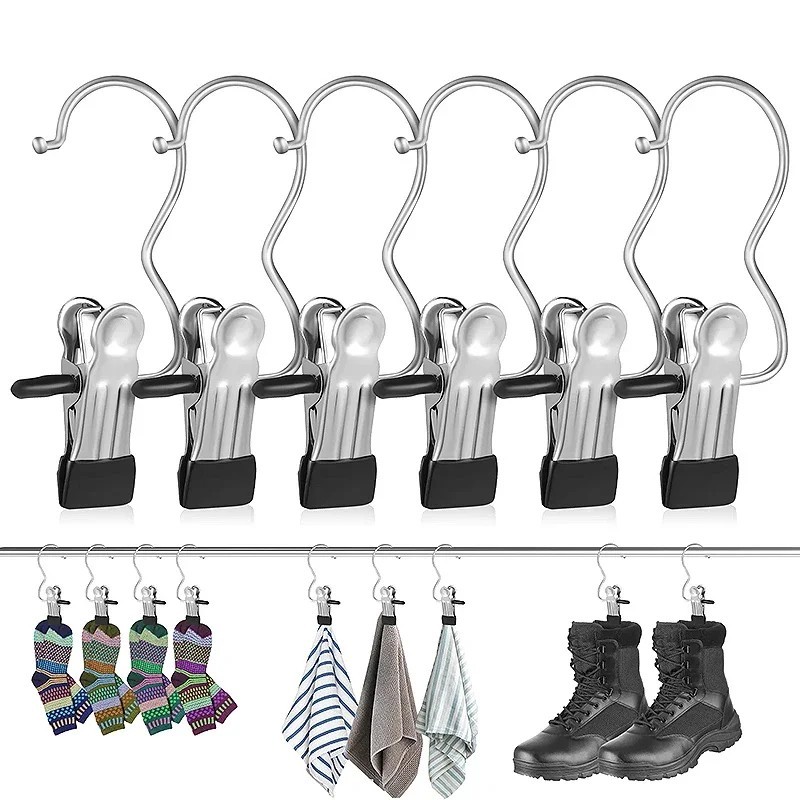 คลิปกันลื่นต่อต้านริ้วรอย 30 ชิ้น | ตะขอสแตนเลสสําหรับงานหนักสําหรับผ้าเช็ดตัวเสื้อผ้าอบแห้ง, กันน้ําห้องน้ําห้องครัว Organizer