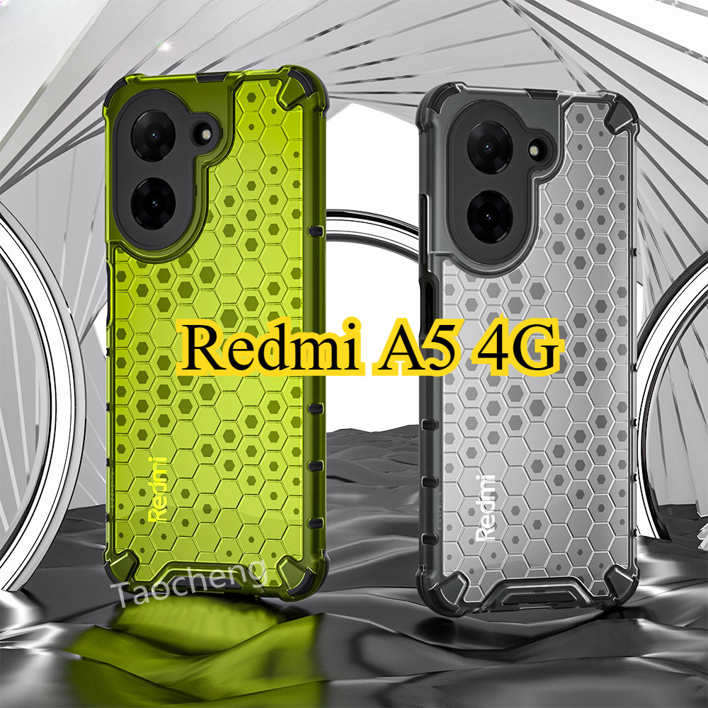 รังผึ้งเคสโทรศัพท์โปร่งแสงสําหรับRedmi A5 A4 A3X A3 POCO C71 4G 5G RedmiA5 2025 กันกระแทกฮาร์ดเชลล์Air-Bagสีทึบนุ่มTPUแฟชั่นปลอกปกหลัง