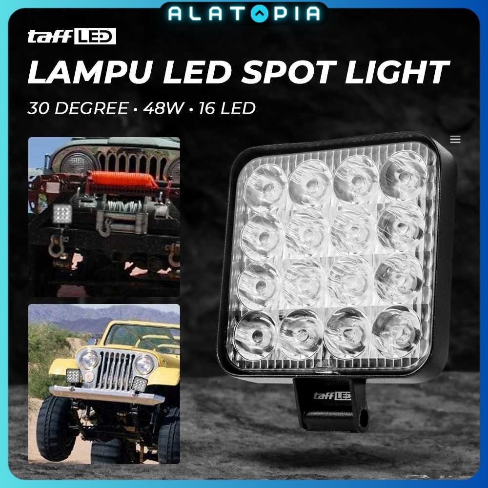 TaffiLED สปอตไลท์รถยนต์ LED Floodlight สีขาวนวล IP68 48W - D841