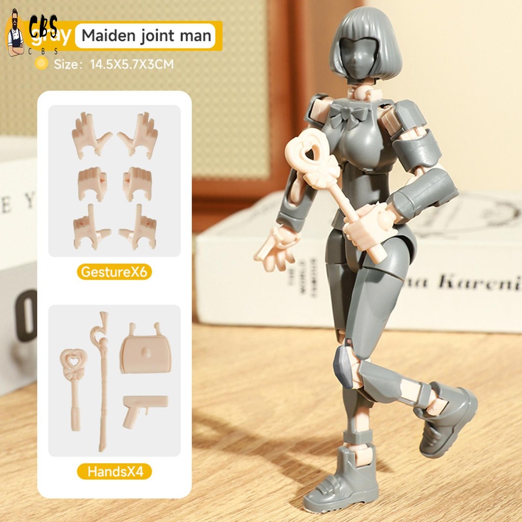 เด็กผู้หญิงเคลื่อนย้ายได้ jointed ตุ๊กตา Multi-jointed Movable Figures ประกอบของเล่นสําหรับรถบ้านสํานักงานโต๊ะเครื่องประดับ