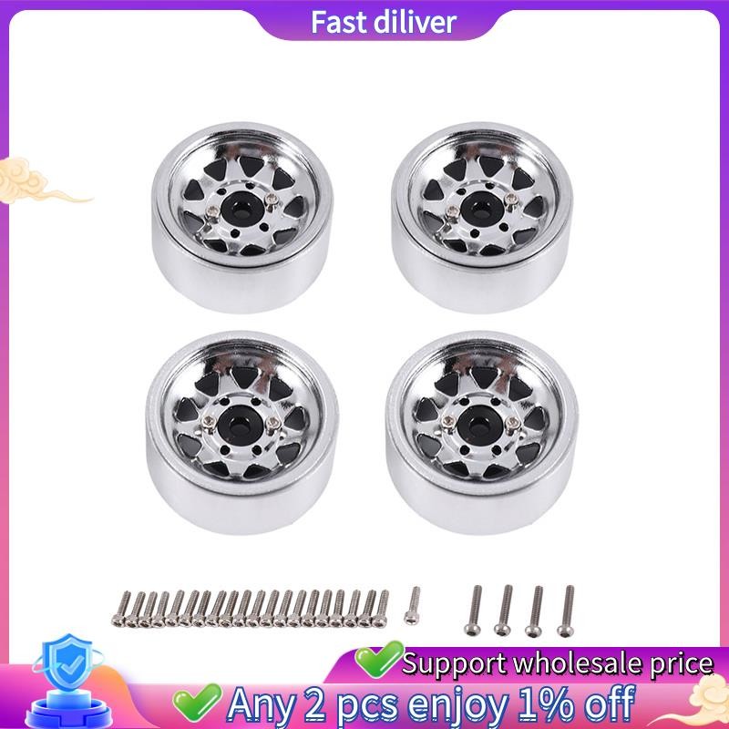 เหล็ก 1.0 Beadlock ล้อขอบล้อ Hub สําหรับ 1/24 RC Crawler รถ Axial SCX24 Deadbolt C10