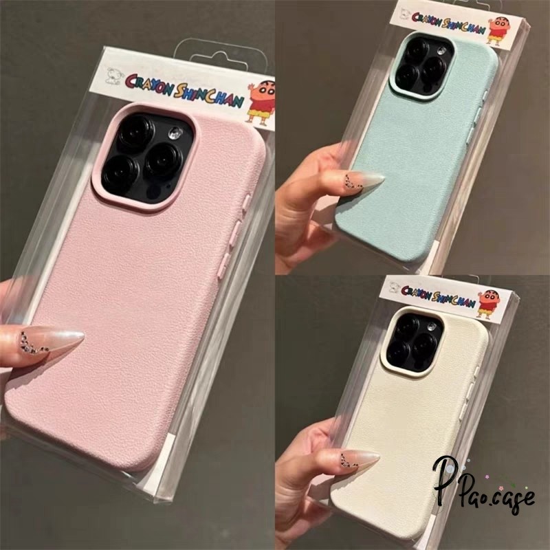 เคสไอโฟน 16 สำหรับ IPhone 17 11 16 15 13 12 14 Pro Max XR 7 8 16 15 Plus XS X เคสหนังนิ่มลายแฟชั่นสีพื้นสำหรับคู่รัก