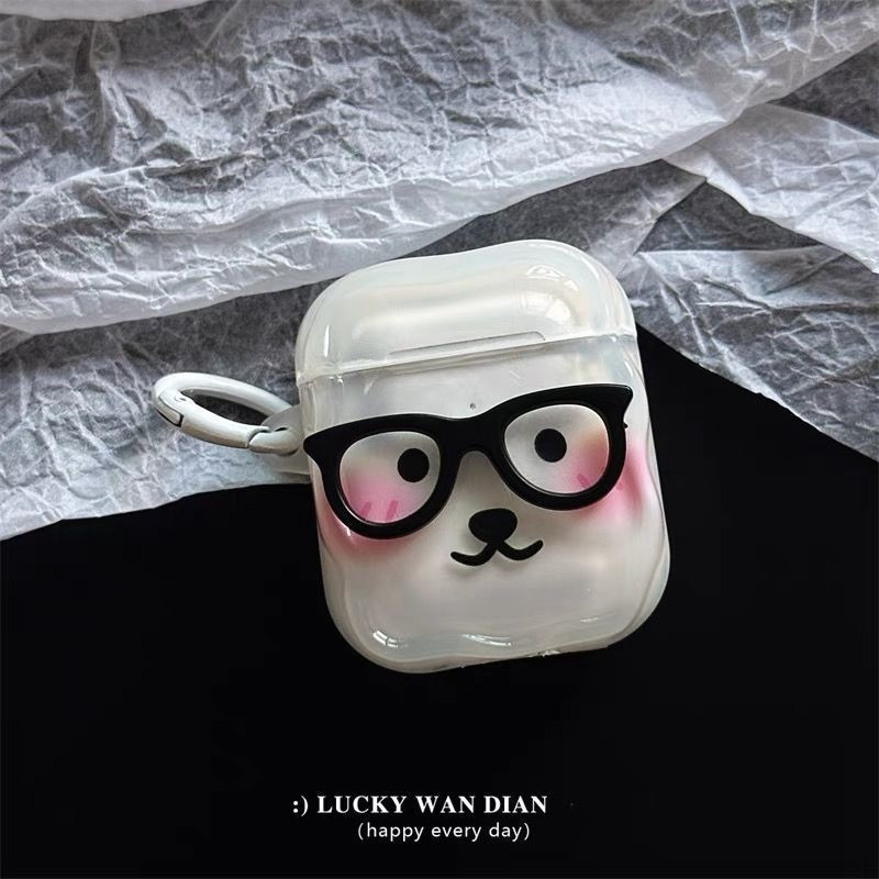 แว่นตา jokebear airpods 4/3/2/1หูฟังกรณี airpodspro2ซิลิโคนป้องกันการวางฝาครอบป้องกัน - รูปที่ 5