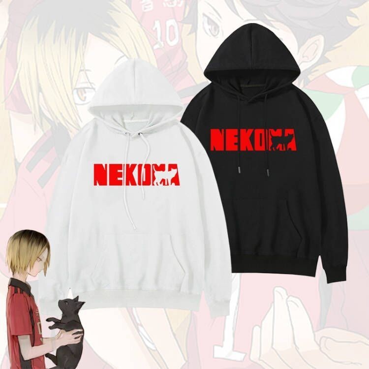 👕HOT! Haikyuu Nekoma High School Kozume Kenma Hoodie อะนิเมะเสื้อกันหนาว Unisex แขนยาวคอสเพลย์ Plus 