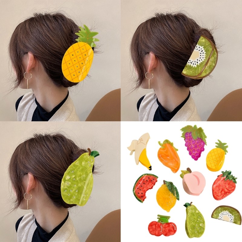 Cozy Fruit Shape Acetate Hair Claw Clip เครื่องประดับผมสําหรับผู้ที่ชื่นชอบแฟชั่น