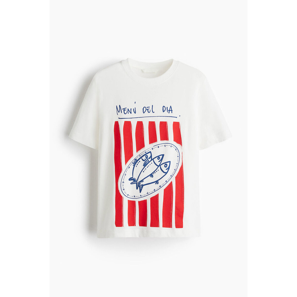 👕✨H&M(เอชแอนด์เอ็ม) Printed T-shirt Women Printed T-shirt 1274171_10