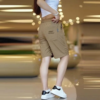 MANSTR กางเกงขาสั้นคาร์โก้ Unisex - สำหรับชายหาดและวิ่ง ผ้าแห้งเร็ว สีดำ/เขียว/ข้าวสาลี
