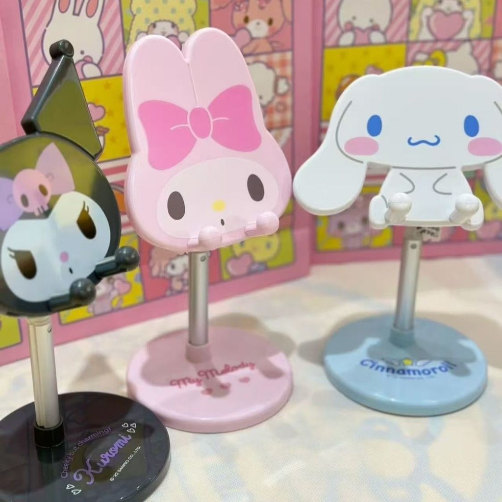 ใหม่ Melody Cinnamon Dog Kuromi ที่วางโทรศัพท์แท็บเล็ต ipad ปรับ Lazy Telescopic Support Frame