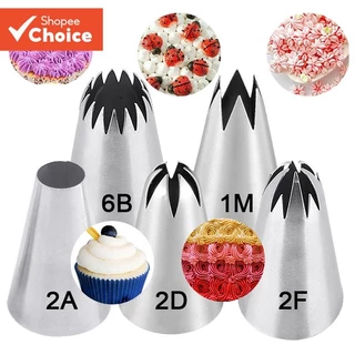 5 ชิ้น/เซ็ตเคล็ดลับท่อขนาดใหญ่สําหรับ Pastry Fondant อุปกรณ์ตกแต่งเค้ก (2D/1M/2A/2F/6B)