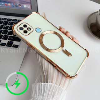 เคสสําหรับRealme C21y c25y c21 เคสโทรศัพท์TPUชาร์จแม่เหล็กสี่มุมAnti Dropโปร่งใสSoft shell WBQ