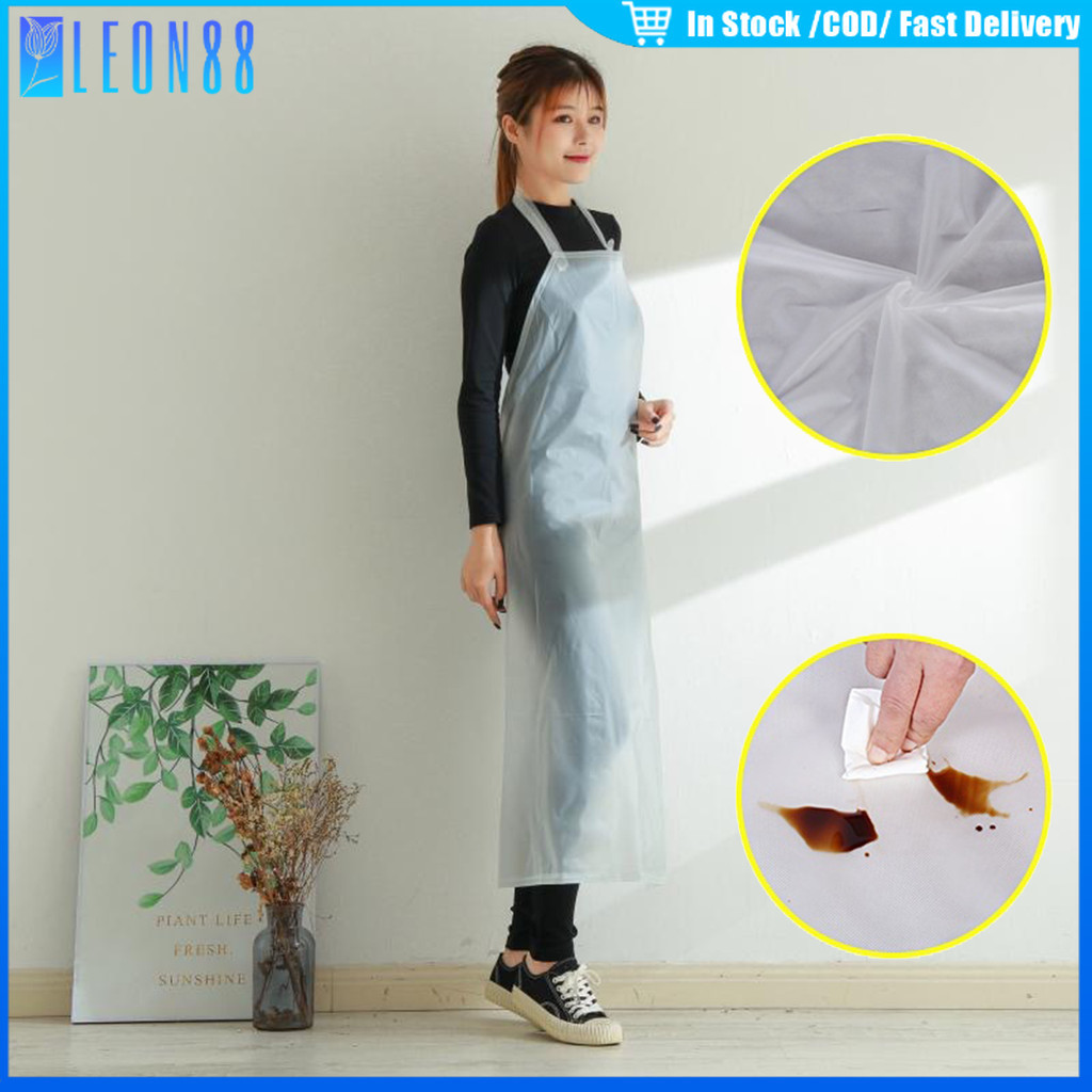 ของมาใหม่！ผ้ากันเปื้อน PVC ใส 65*108ซม. ป้องกันการเปรอะเปื้อน น้ำมัน สารเคมี สำหรับทำงาน ทำอาหาร ห้องครัว