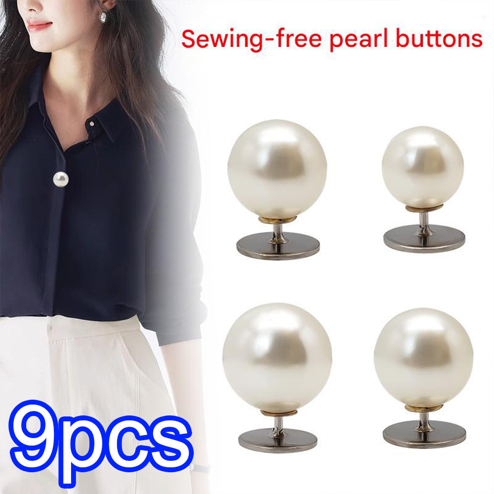 10/12/14 มม. Simple Elegant White Pearl Rivets ปุ่ม Reusable Seamless ปุ่มชุดรองเท้าตกแต่ง