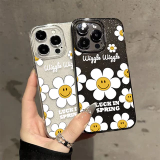 เคส iPhone 16 17 PRO ใสแวววาวด้วย TPU นุ่มสีสันสดใส พร้อมลายดอกทานตะวันสีรุ้งสุดน่ารัก เข้ากันได้กับ iP11 12 13 14 15