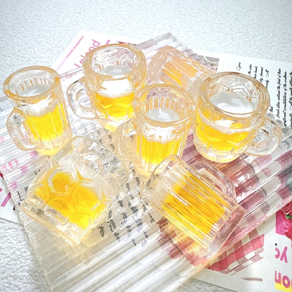 10ชิ้นน่ารักถ้วยเบียร์เรซิ่นเสน่ห์สําหรับ ทําเอง (13-42)