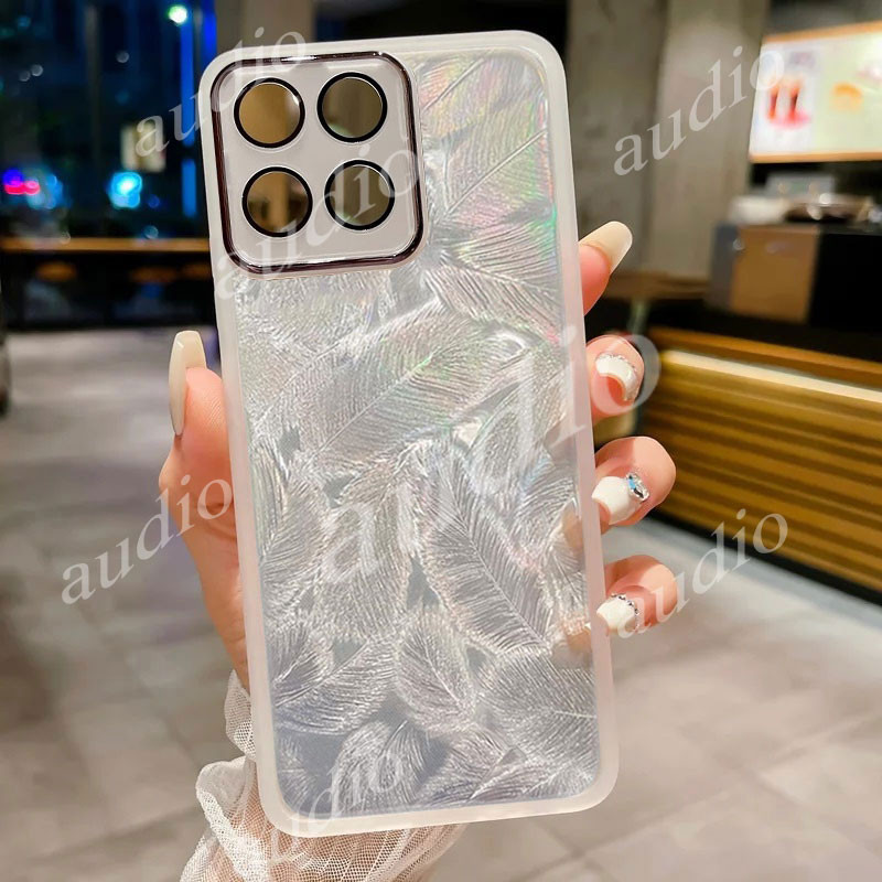 Iqoo neo 10 5G เลเซอร์ Feather Glitter เคสโทรศัพท์สําหรับ Vivo iqoo neo 10 Neo10 5G พร้อมเลนส์กล้องเ