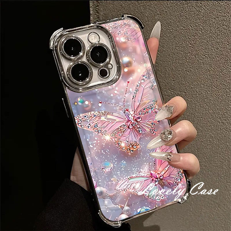 SAMSUNG เคสสําหรับSamsung A05s A52 A55 A53 A35 A03s A12 A13 A14 A15 A54 A34 A23 A15 A32 A25 A24 A54 A51 A22 M15 สี่มุมAnti Dreamyป้องกันผีเสื้อนุ่มC Dreamy