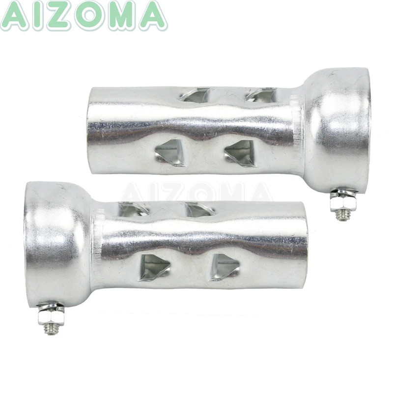 Mo 1 Pair Chrome 4‘’ Louvered Core Exhaust Baffles For Harley Big Twin & Sportster Touring Glide 51m