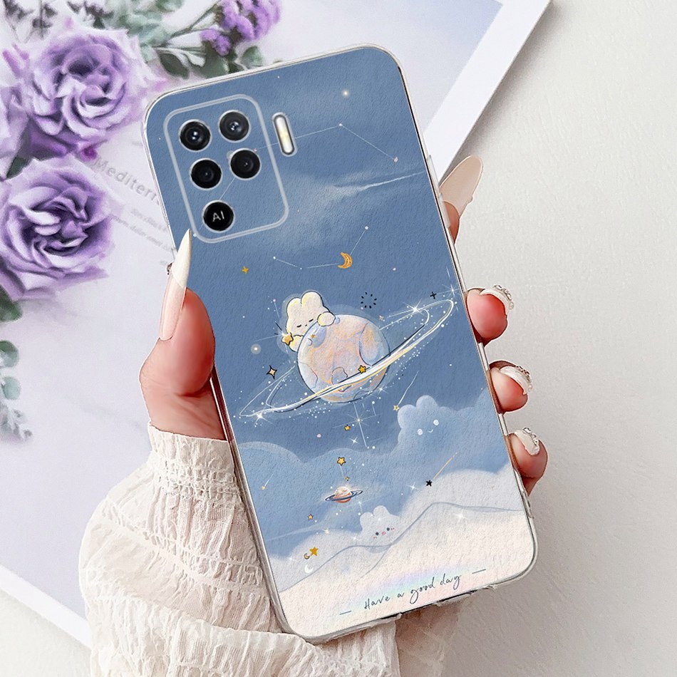 สําหรับ OPPO A94 CPH2203 Elegant Floral Cat เคสโทรศัพท์ OppoA94 94 4G ซิลิโคนอ่อนนุ่ม TPU กรณี - รูปที่ 6