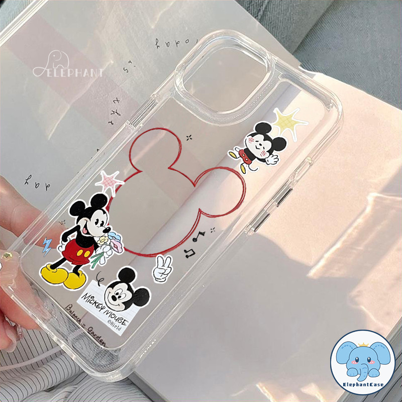 เคสลายการ์ตูนมิกกี้เมาส์สีดำสุดฮา เข้ากันได้กับ IPhone 15 13 16 11 12 14 Pro Max 8Plus XS X XR Max 7 8 16 14 Plus SE2020 - รูปที่ 4
