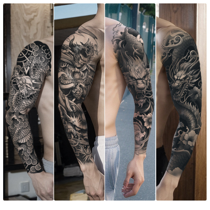 รอยสักชั่วคราวขนาดใหญ่ Full Arm For Women Long Lasting 15 Days