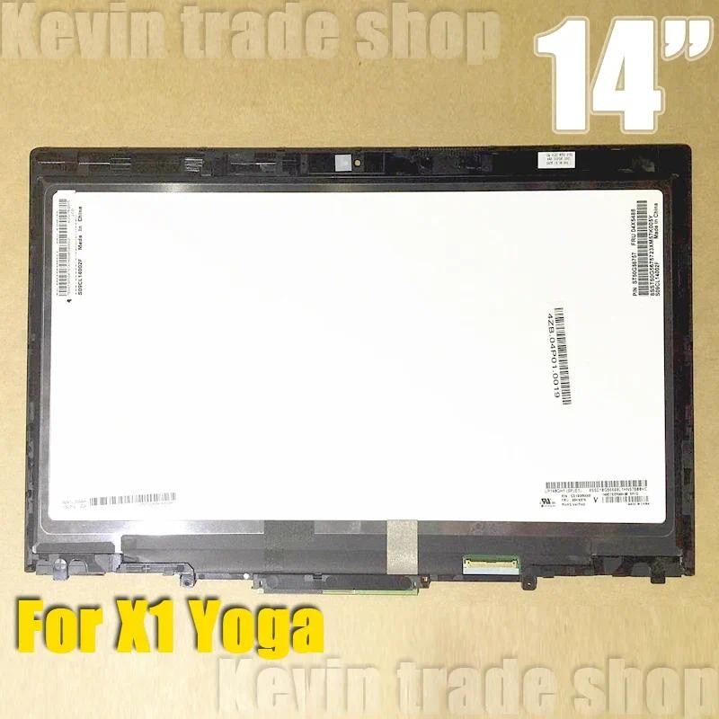 14.0 "B140QAN01 B140QAN02.0 LP140QH1 VVX14T058J00 สําหรับLenovo X1 โยคะLEDหน้าจอLCD DigitizerแผงQHD 