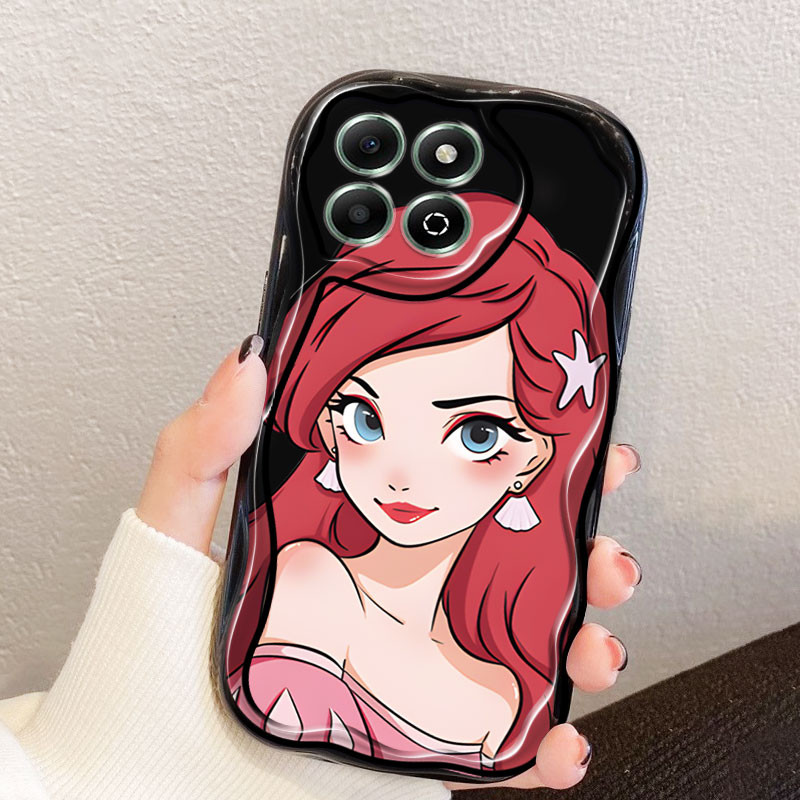 YBD เคสโทรศัพท์สําหรับ Honor X6B Plus X6A Plus X6S X6 X8 X8A X5 Plus Honor 70 Lite ผมสีแดงเจ้าหญิงสาวเชลล์