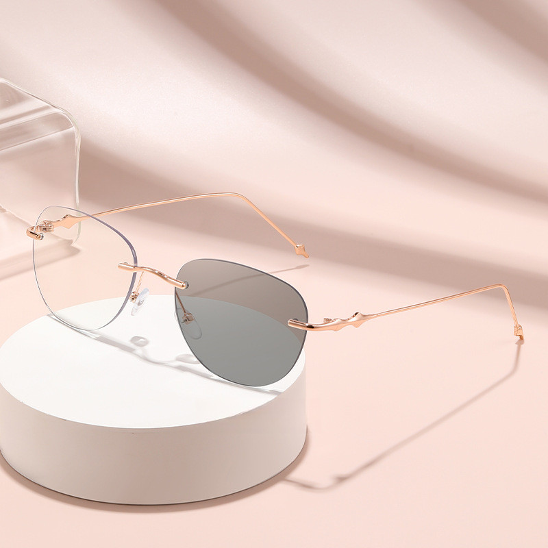 (-0 ถึง -400) แว่นสายตาสั้น โฟโตโครมิก -75 ถึง -375 แว่นตาแฟชั่น ไม่มีกรอบ สำหรับทั้งชายและหญิง