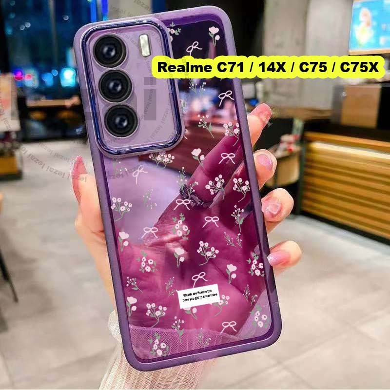 เคสRealme C71 C 71 C75 C75X C75 X 14XเคสRealmeC71 RealmeC75 RealmeC75X Realme14X กรณีดอกไม้นุ่มกันกร