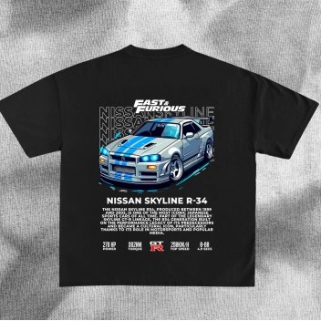 Skyline GTR34 เสื้อยืด เสื้อ Julus ไมโครไฟเบอร์