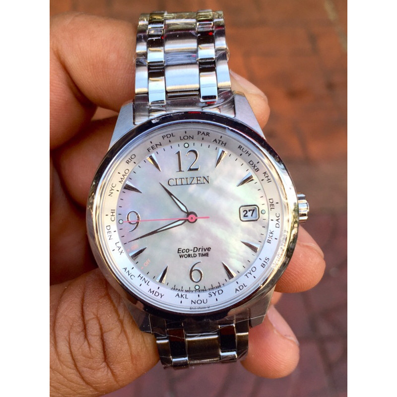 ข้อมือ Citizen Stainless Steel World Time Ladies Watch FC8001-87D