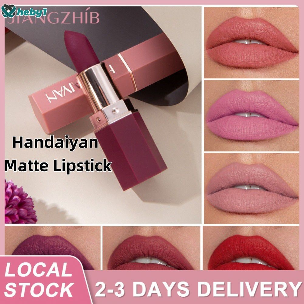 【 ซื้อ 1 แถม 1 】【 จัดส่งในพื้นที่ 】handaiyan ลิปสติกเนื้อแมทต์ติดทนนาน ลิปสติกสีแดงแบบแท่ง ถ้วยกันติ