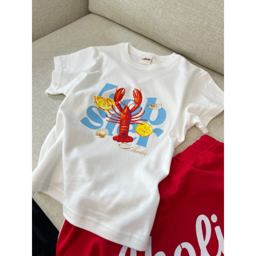 (จัดส่งตลอด 24 ชั่วโมง） เสื้อทรง BABY TEE LOBSTER CHIC