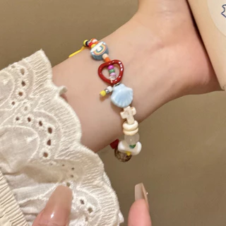 สร้อยข้อมือดาวสายรุ้งฤดูร้อนหญิงน่ารักลูกปัด Dopamine สร้อยข้อมือสดขนาดเล็กหวาน Ins เทรนด์