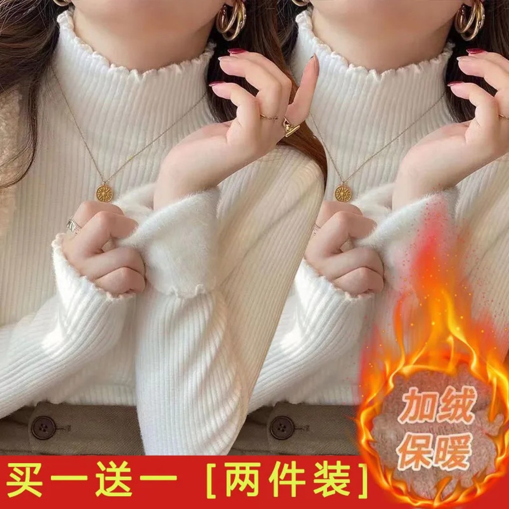 ฮีทเทค ลองจอน เสื้อกันหนาว คอเต่า ผ้าฟลีซ ให้ความอบอุ่น สไตล์ตะวันตก แฟชั่นฤดูใบไม้ร่วง และฤดูหนาว สําหรับผู้หญิง ✨arkansas222.th✨