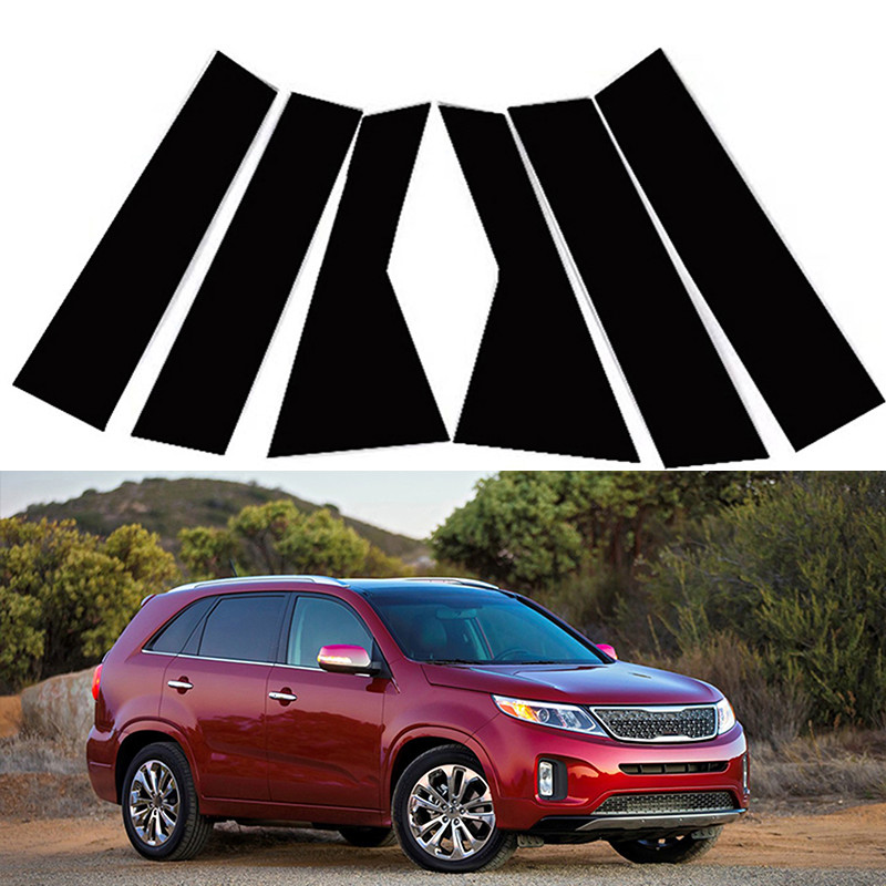 เสาเสาสติกเกอร์ตกแต่งประตูหน้าต่างสําหรับ Kia Sorento XM 2010-2014 อุปกรณ์ตกแต่งรถยนต์